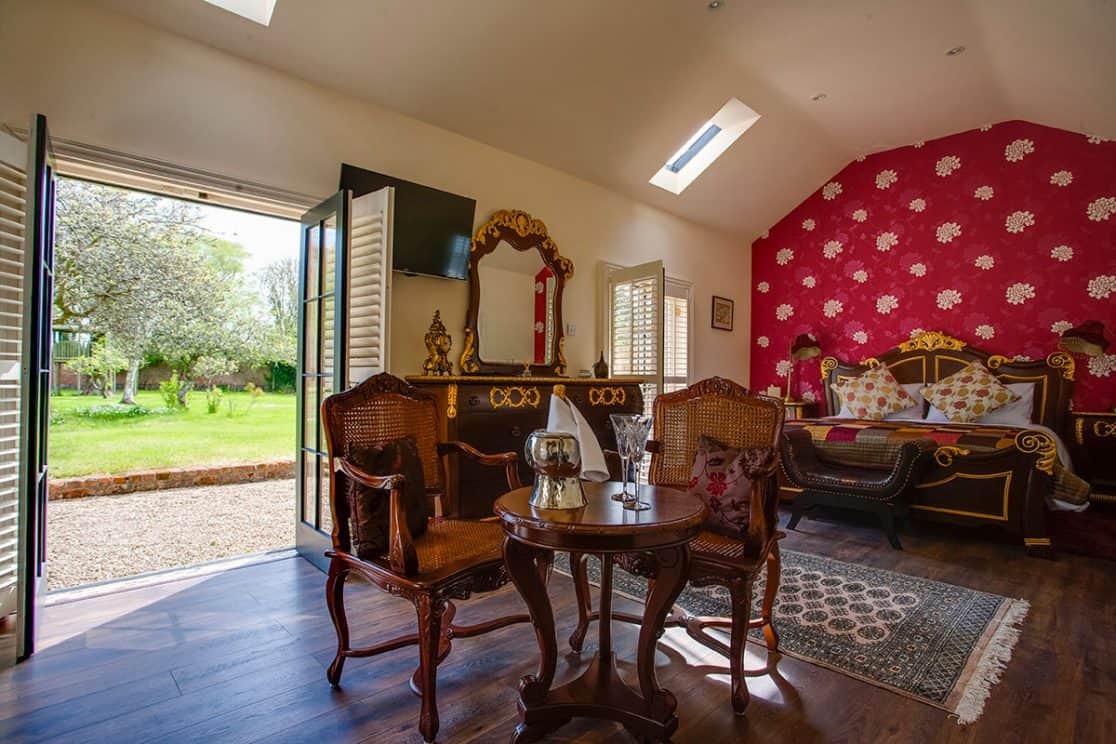 Chenonceau Suite interior at Clonganny House Wexford — elegant bedroom with super king size bed and private courtyard access